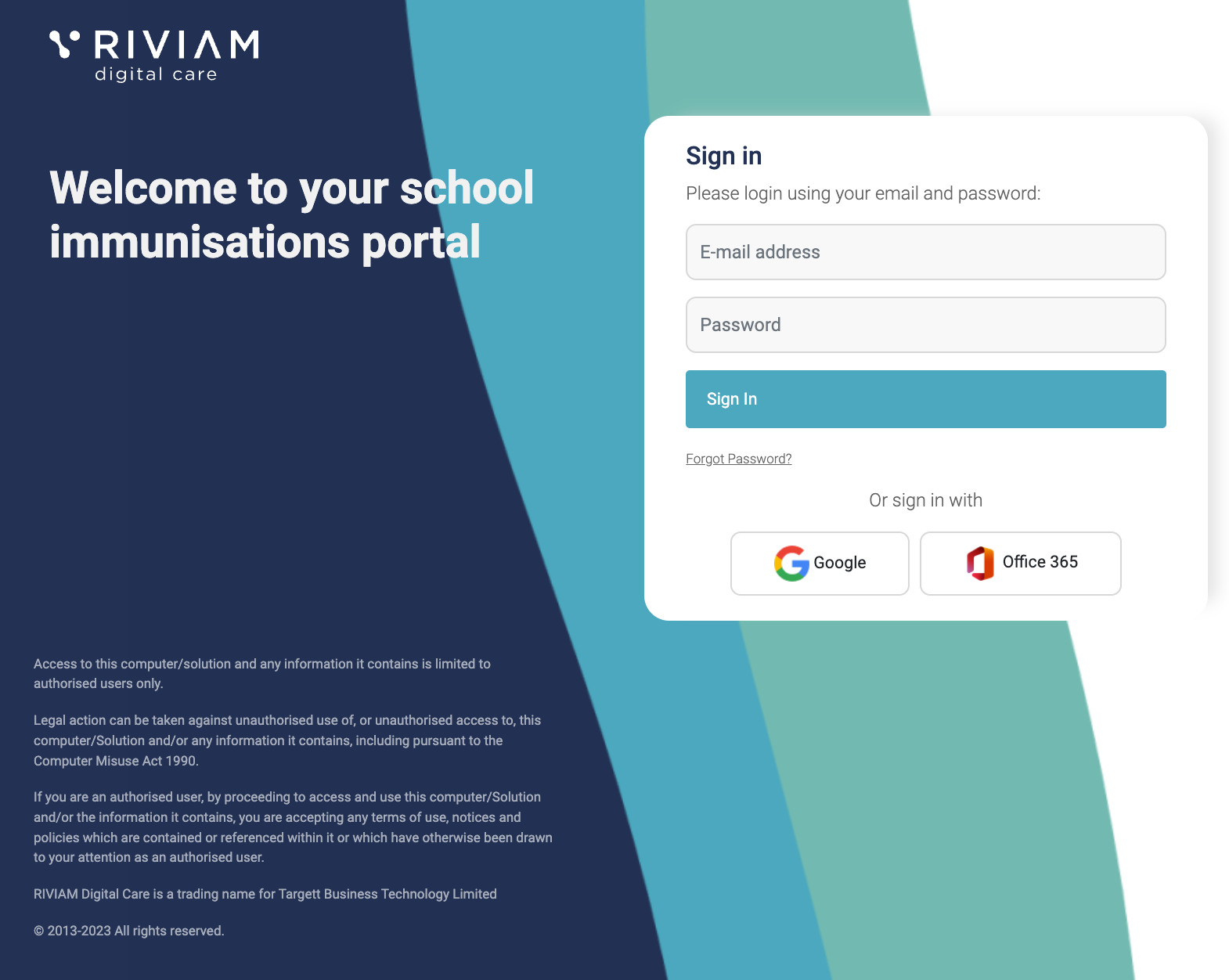 School Portal – RIVIAM Digital Care: Platform for care co-ordination